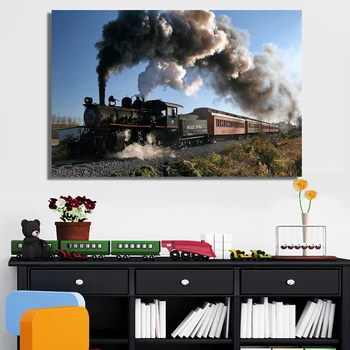 

Classical Steam Locomotive Posters and Prints Wall Art Canvas Painting Trains Decorative Pictures For Living Room Home Decor