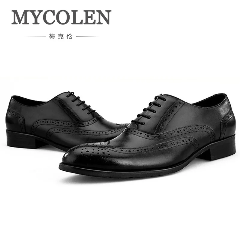 

MYCOLEN New Arrivals Pointed Toe Men Dress Shoes Genuine Leather Business Formal Oxford Wedding Shoes Chaussures Homme