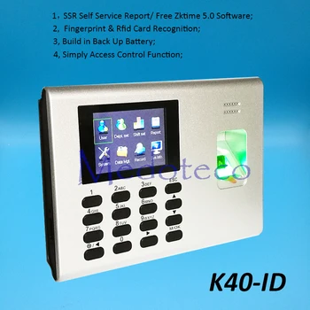 

K40-ID TCP/IP Biometric Fingerprint Time Attendance + 125khz Rfid Reader SSR Employee Electronic Attendance with Back Up Battery