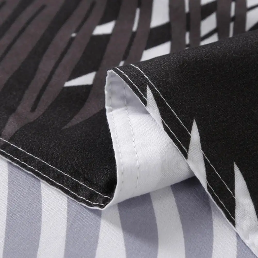 2019 белые листья черный постельное белье щетка полиэстерная ткань из микрофибры