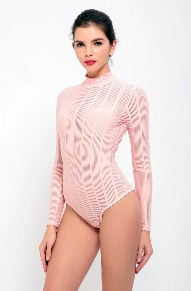 Rompers Womens Jumpsuit Sexy Lady Round Collar Long Sleeve Hollow Out Bodycon Bandage Slim Short Romper Lace Bodysuit C2449