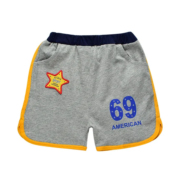 Yilaku/Детские шорты для мальчиков, детская одежда в полоску для мальчиков детские шорты свободного кроя с надписями и звездами спортивные шорты для мальчиков CI032 - Цвет: Темно-серый