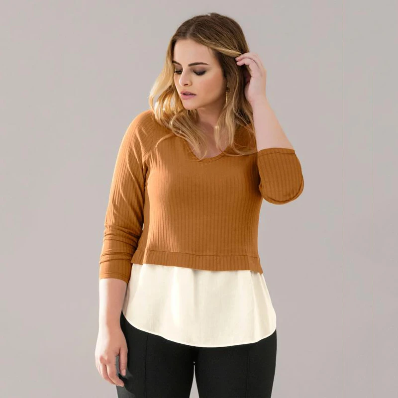 

2018 Autumn Winter Sweater Women Knitted Patchwork Pullover Plus Size Women Tops 5XL 6XL Big Size Sweaters Casaco Feminino