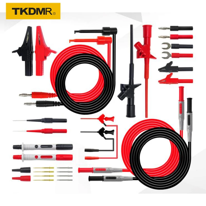 

TKDMR 10 in 1 Pluggable Multimeter probe test leads kit automotive probe set IC Test hook Fluke BNC-Test cable