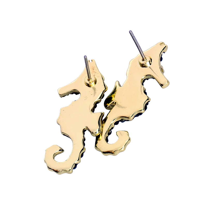 Green Crystal Enamel Seahorse Earring 2017 New Design Cute Animal Green Crystal Enamel Seahorse Earring 2017 New Design Cute Animal Earrings Studs Bijoux Ear Accessories In Stud From Jewelry On