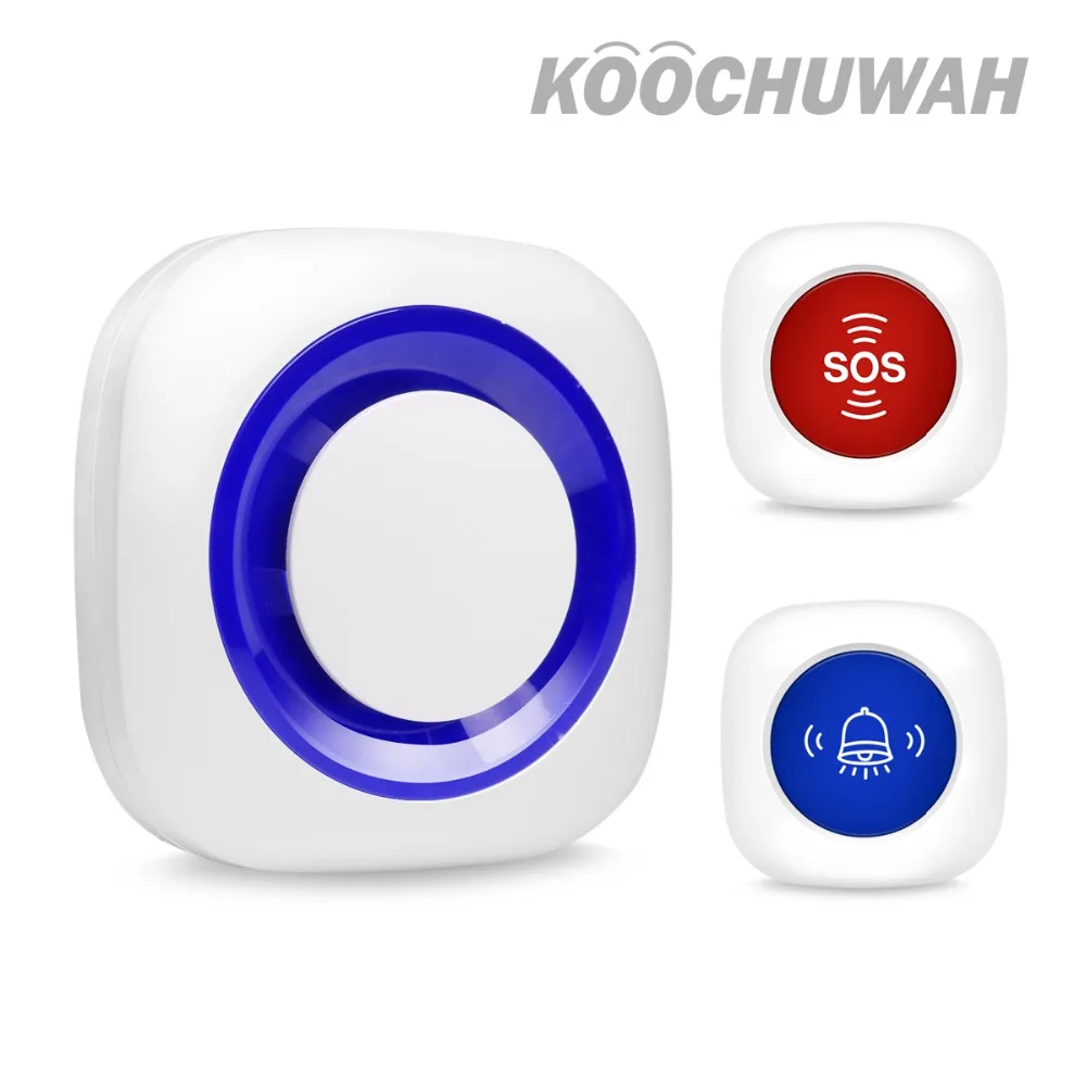 KOOCHUWAH сигнализация беспроводная звуковая сигнализация домашняя сигнализация комплект датчик сирена сигнализация с кнопкой SOS тревога