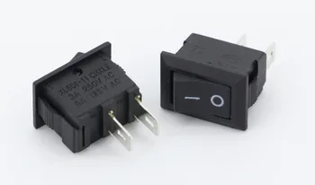 

10PCS Ship type switch 2pin Rocker Switch 3A/250V 6A/125V AC KCD1-11 Become warped board power switch