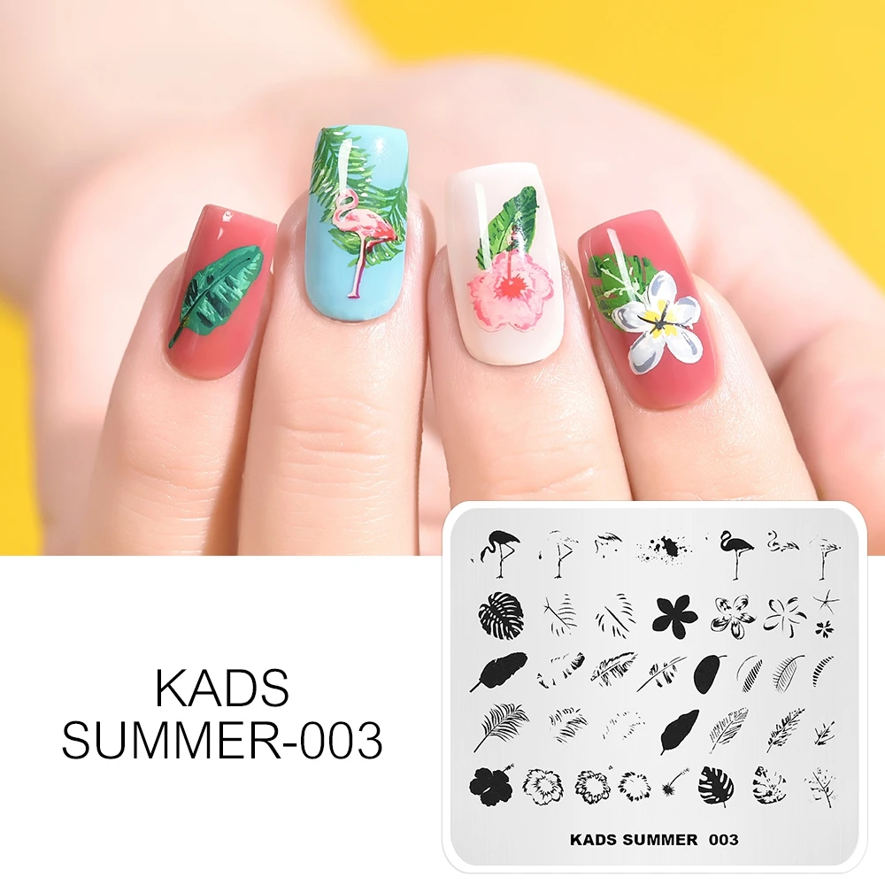 

KADS NEW Nail Art Stamping Templates Flamingo Style Image Plates for Stamping Manicure Stamper Tool Overprint Stencil Stamper