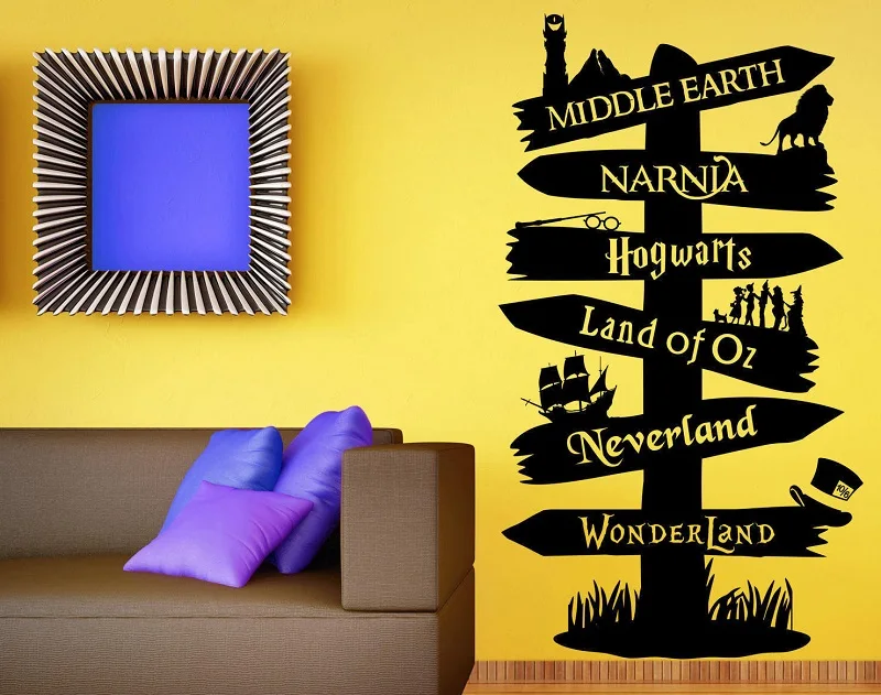 

Wall Sticker Storybook Road Sign Lord Harry Potter Ring Vinyl Applique Nursery, Children's Room Living Room Wall Sticker HLB18