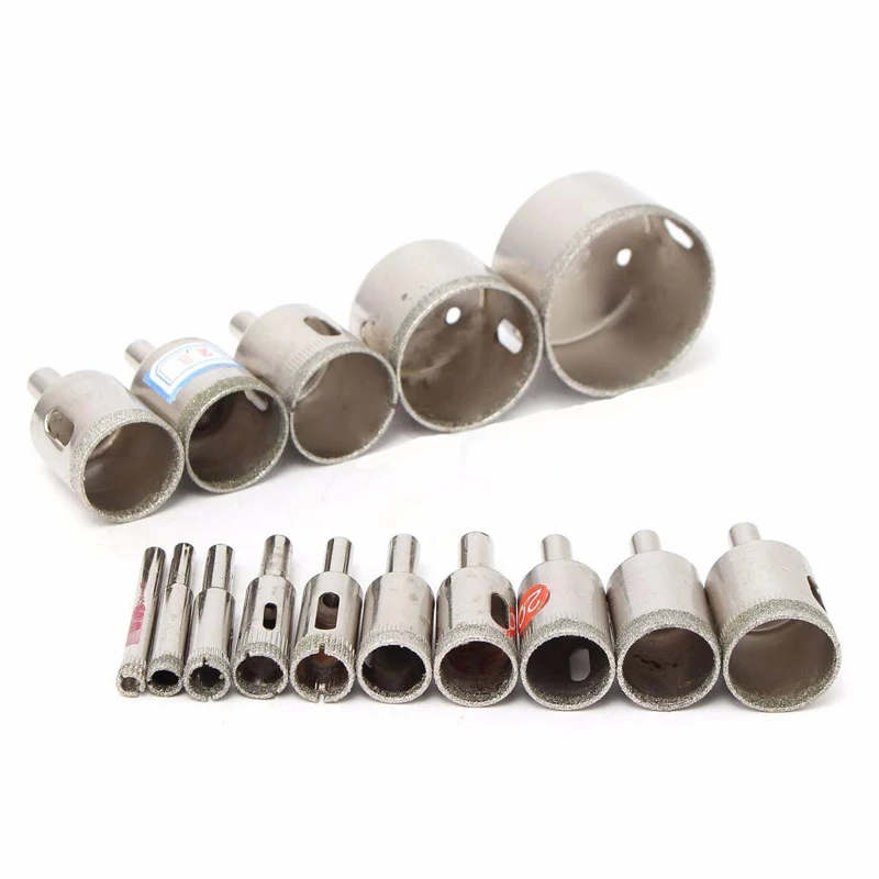 15pcs 6 /8/10/12/14/16/18/20/22/25/26/28/30/40/50 mm Diamond Coated Drill Bits Set Tile Marble Glass Ceramic Hole Saw 6mm-50mm