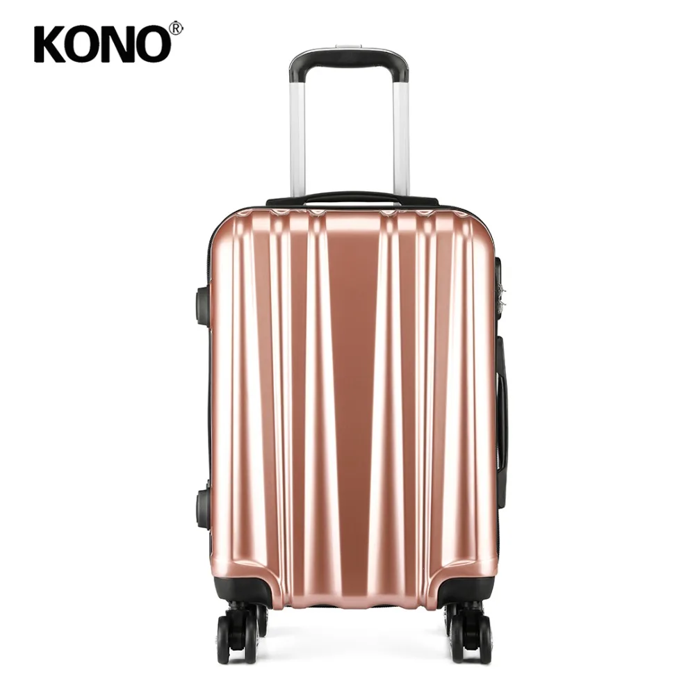 

KONO Super Lightweight PC + ABS Hard Shell Hold Check in Hand Luggage Suitcase with 4 Wheels Travel Bag Trolley Case 20" YD1993