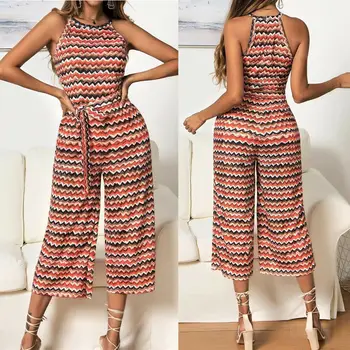 

Women Clubwear Summer Playsuit Bodycon Party Jumpsuit Romper Sleeveless Loose Print Leotard