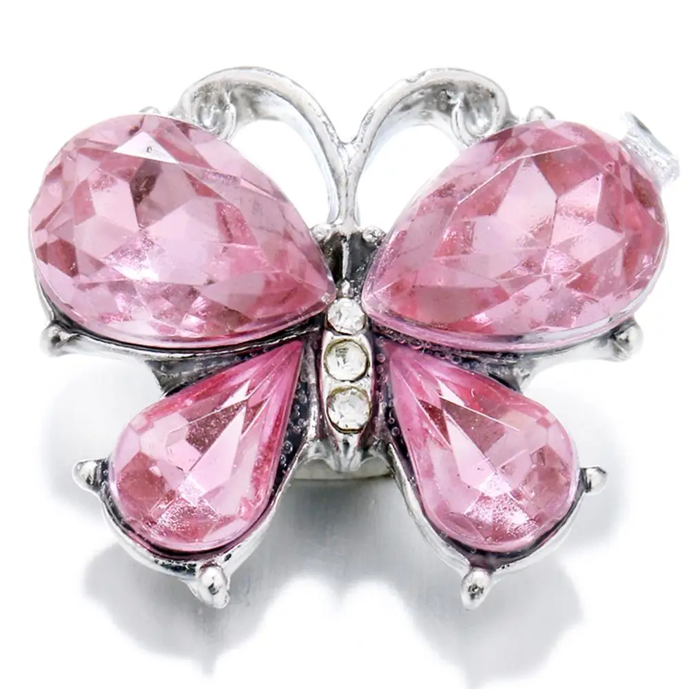 

Jayna Lee 20mm Animal Pink Butterfly Snap Pops Fit Ginger Snaps Interchangeable Jewelry for women men gifts GJS8042
