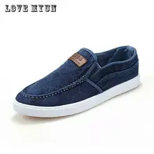 Men canvas new spring autumn fashion men’s shoes male breathable comfortable casual lazy shoes men slip on round toe flats