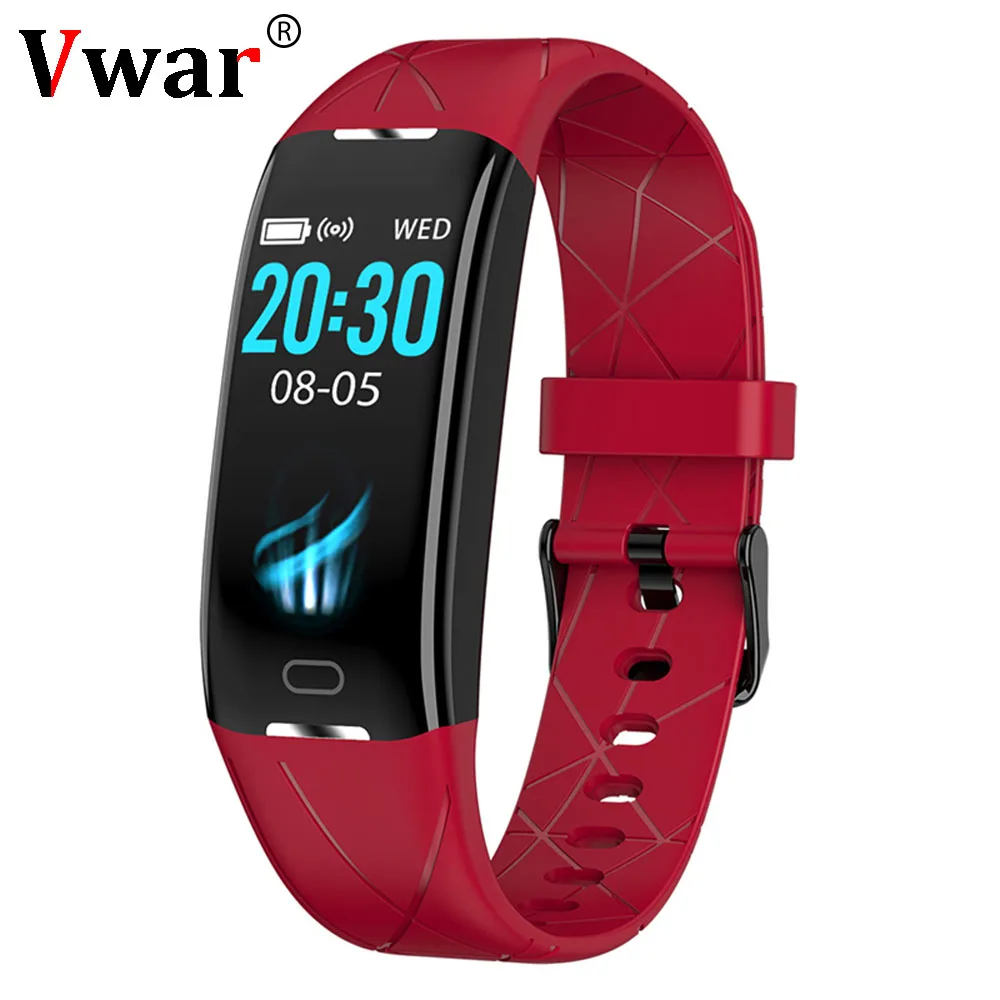 Red Vwar R21 IP68 Водонепроницаемый Для женщин умный Браслет 24-часовой монитор сердечного ритма женские Для мужчин спортивные Wirst группа подгонки разрядных Фитнес трекер - Цвет: Red