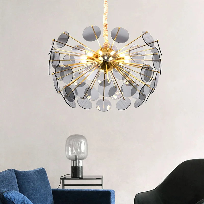 

Modern Luxury LED Chandeliers Light Golden Glass Creative Art Nordic Simple Restaurant American Style Bedroom Chandelier