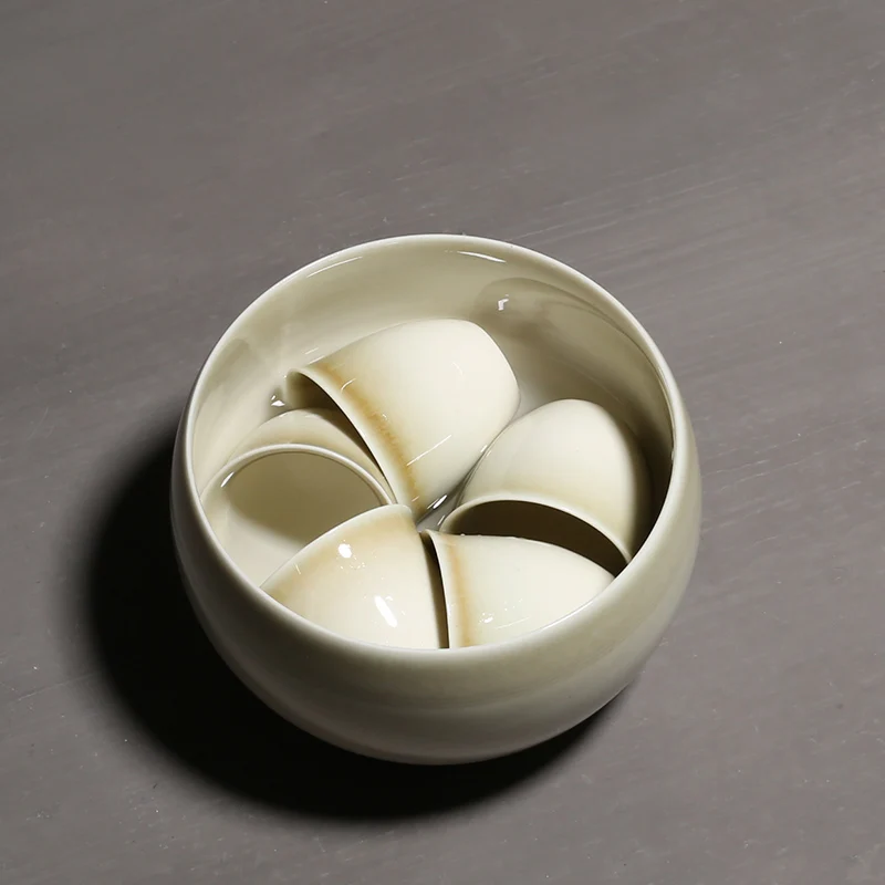 PINNY 430 мл чаши для мытья чая из золы, керамические пигментированные стаканы, китайские чайные принадлежности кунг-фу, антикварные чайные наборы с глазурью