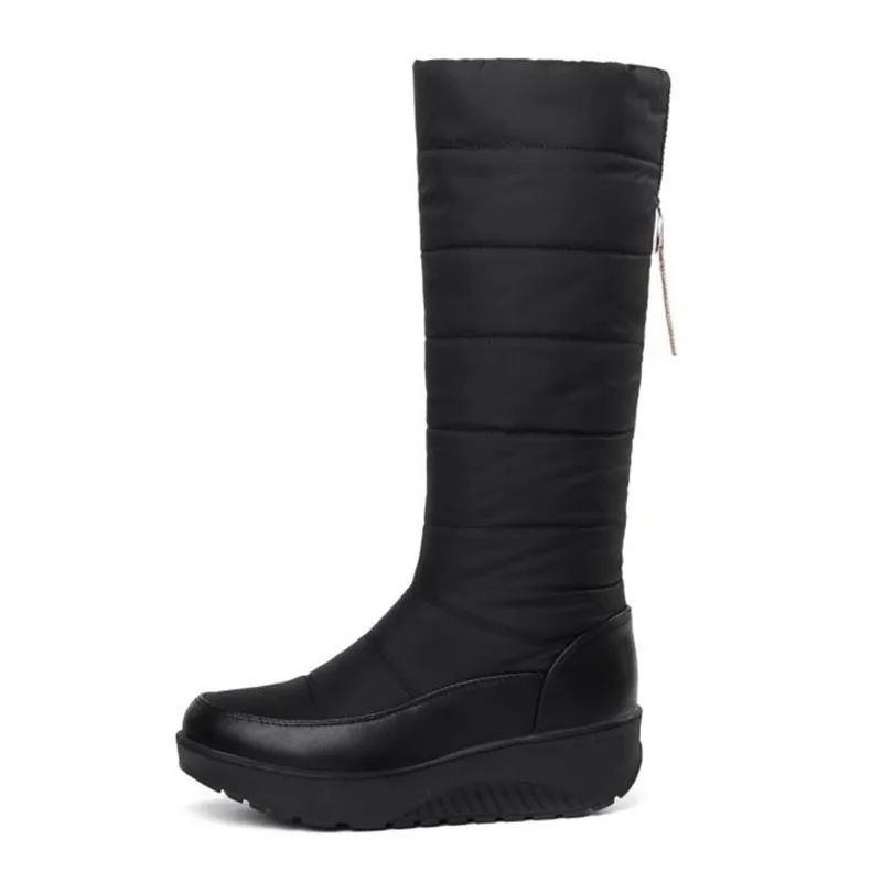 RIZABINA/модные женские зимние ботинки; хлопковые водонепроницаемые ботинки на плоской подошве; теплые плотные Меховые Туфли; женская плюшевая обувь на плоской подошве; Размеры 35-44