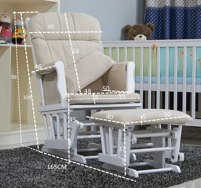 Harga Nursery Rocker dan Glider Ottoman Kayu Kursi Goyang Dengan Bantal Empuk Ruang Tamu Furniture Yang Modern Kursi Goyang untuk Pembibitan spesifikasi Nursery Rocker dan Glider Ottoman Kayu Kursi Goyang Dengan Bantal Empuk Ruang Tamu Furniture Yang Modern Kursi Goyang untuk Pembibitan