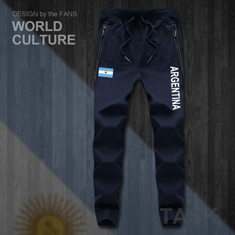 Argentina Argentine AR Мужские штаны для бега, спортивные штаны, спортивные штаны для фитнеса, флисовые тактические повседневные леггинсы для страны - Цвет: 05navy-thin