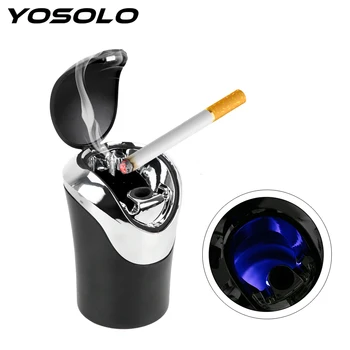 

YOSOLO Car Ashtray Portable Smoke Ash Cylinder Cigarette Smoke Holder Interior Accessories Storage Cup Holder