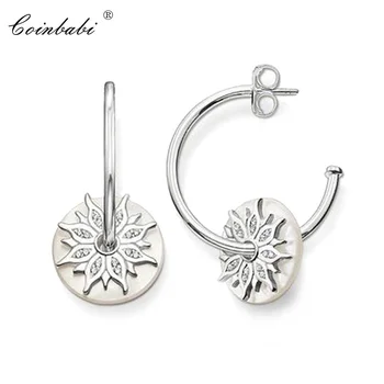 

Hoop Earrings Sun Trendy 925 Sterling Silver Gift For Women Ts High Quality Earring Thomas Style Zirconia Fashion Jewelry