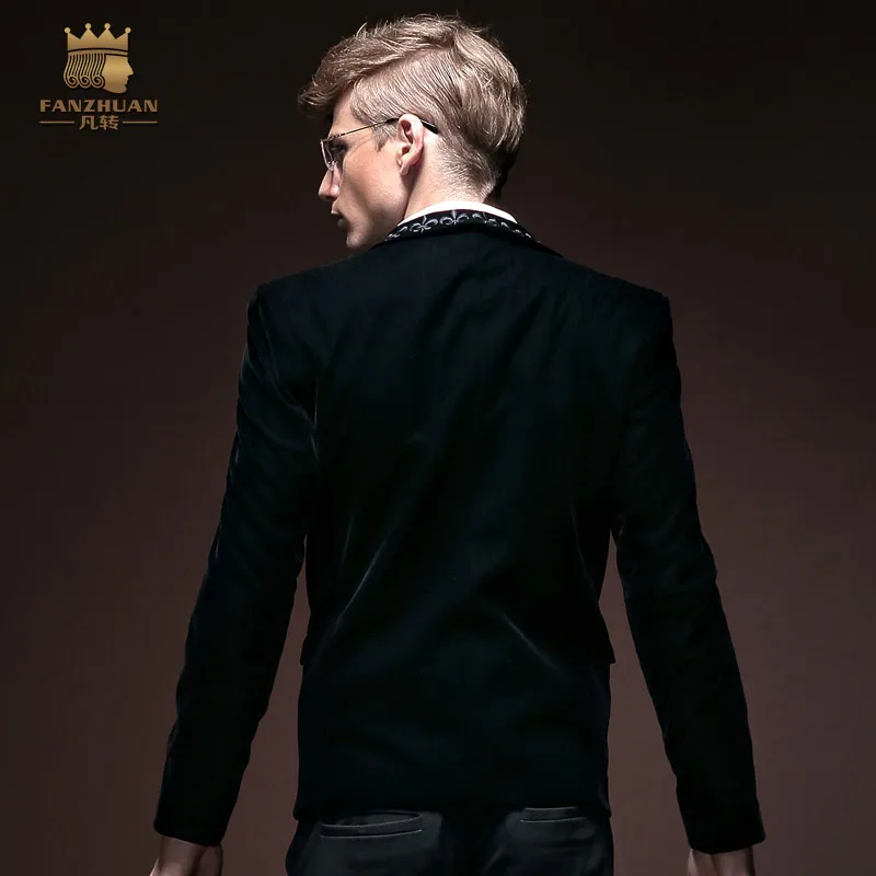 FanZhuan мужской модный повседневный деловой приталенный пиджак с длинными рукавами с вышивкой 14033