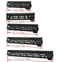 Тактический 7 ''9'' 10,2 ''12. 2'' 15,25 ''Handguard Keymod рельсовая система для страйкбола AEG для охоты стрельбы