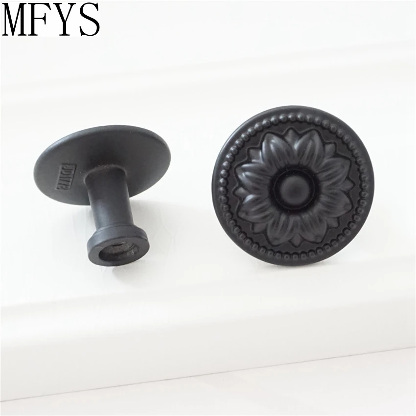 Shabby Chic Knobs Cabinet Dresser Knob Pull Drawer Handles Black