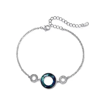 

BAFFIN 2019 New Colorful Blue Crystals From Swarovski Circles Bracelet Bangles Charm Hand Jewelry For Women Wedding Party Gifts