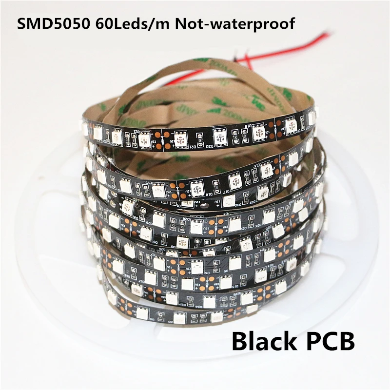 0,5-5 м 12 В ультрафиолетовый УФ светодиодный черный светильник, водонепроницаемый, не/IP65, для ночной рыбалки 395nm 60 Светодиодный s/M 5050 Белый/Черный PCB светодиодный светильник