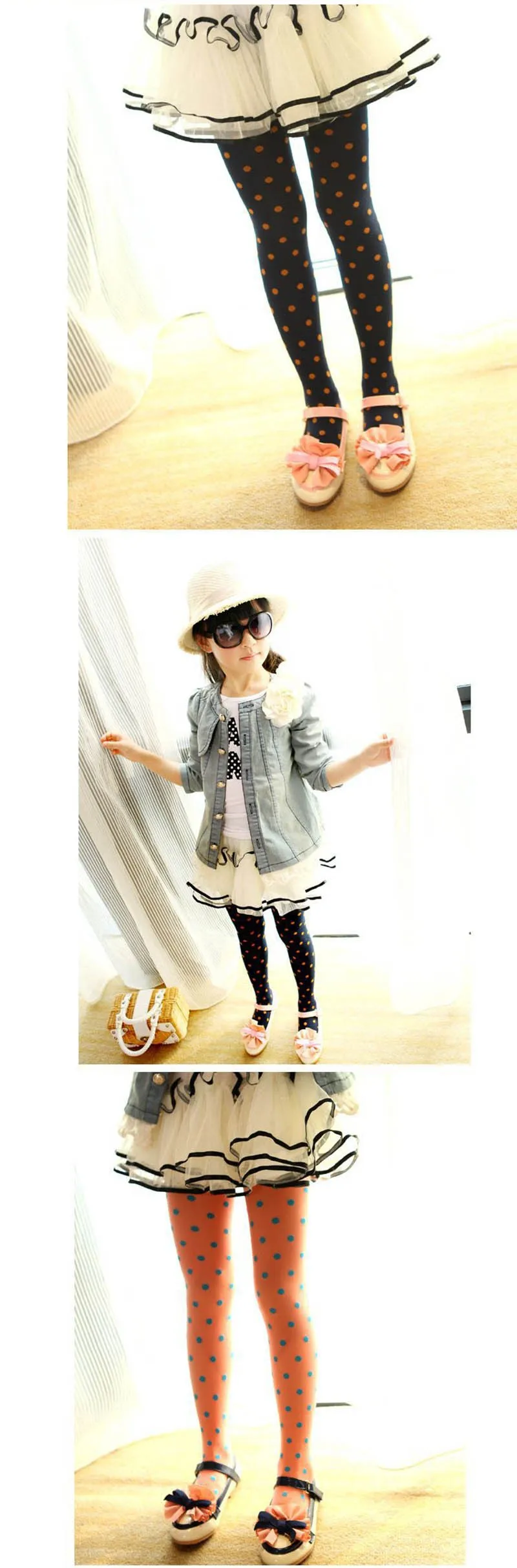 High Quality Cute Children Stockings Girl Kids Pantyhose Dance Tights Dots Velvet Slim Dance Full Foot Stockings Tights Cute Clothing CL0856 (5)