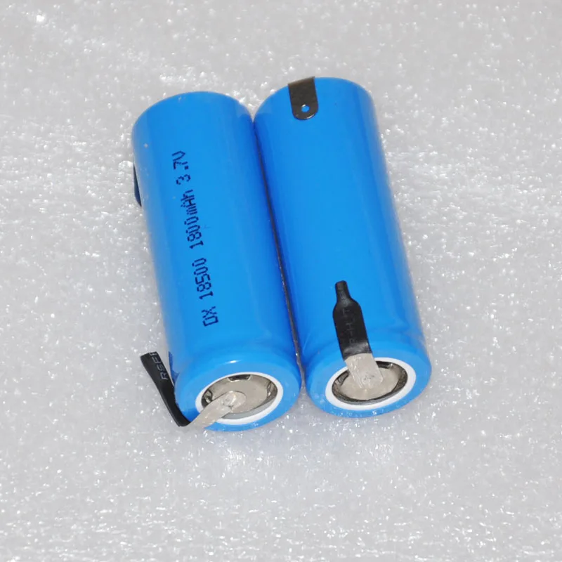 4 шт. 3,7 в 18500 батарея 1800 мАч 18490 перезаряжаемая литий-ионная батарея со сварочными штырьками вкладки для аудио динамик фонарь бритва