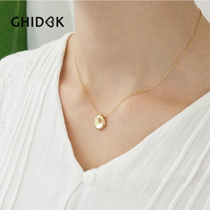 

GHIDBK Minimalist Hammered Coin Pendant Chokers Necklaces Dainty Small Disc Layered Choker 925 Sterling Silver Initial Necklace