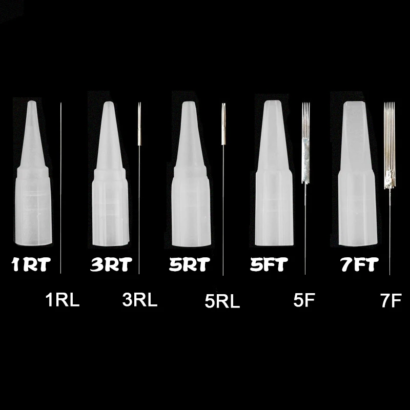 150 шт./упак. 1RL/3RL/5RL/5F/7F стерилизованное одноразовое перманентное Макияж иглы татуировки и колпачки для бровей Тату макияж