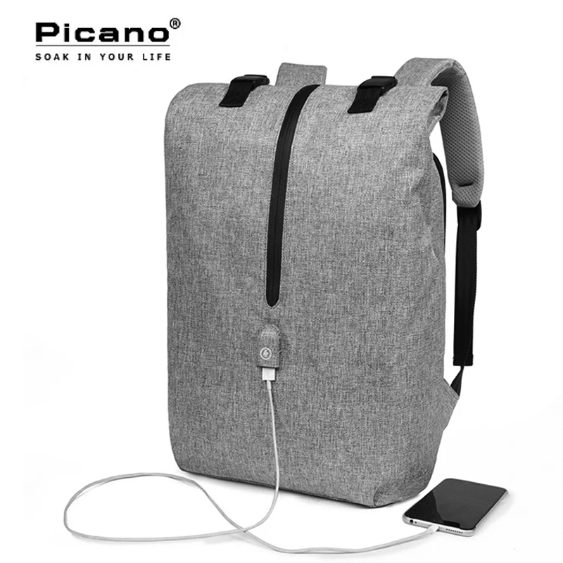 Picano мужской рюкзак для ноутбука 15 6 дюйма умный с usb зарядкой и защитой от кражи