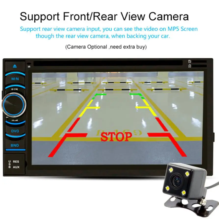 Cheap 6.5 " HD Android Wifi GPS Nav Car In Dash USB/SD/AUX/MP3/CD DVD Player Double DIN FM Radio Bluetooth MIC built in cell phones 8