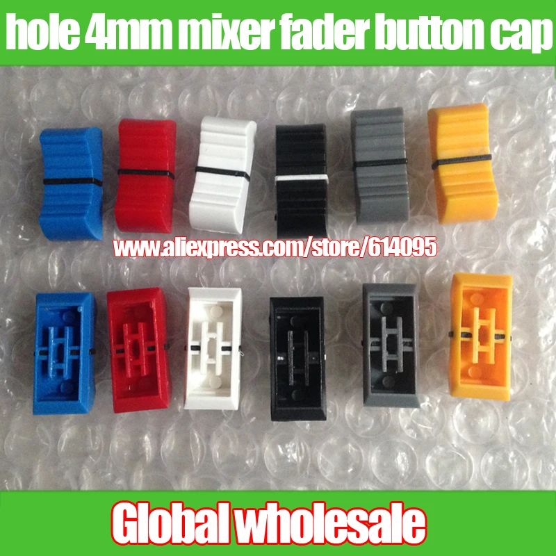 

60pcs straight slide potentiometer mixer fader button cap / push knob narrow mouth keycaps to play disc players / hole 4mm