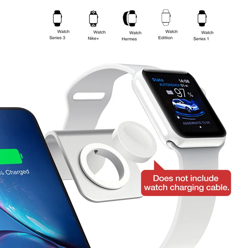 YWEWBJH 3 в 1 Быстрая Зарядка Qi Беспроводное зарядное устройство для iPhone AirPods часы док-станция для зарядки зарядное устройство для часов серии 4321