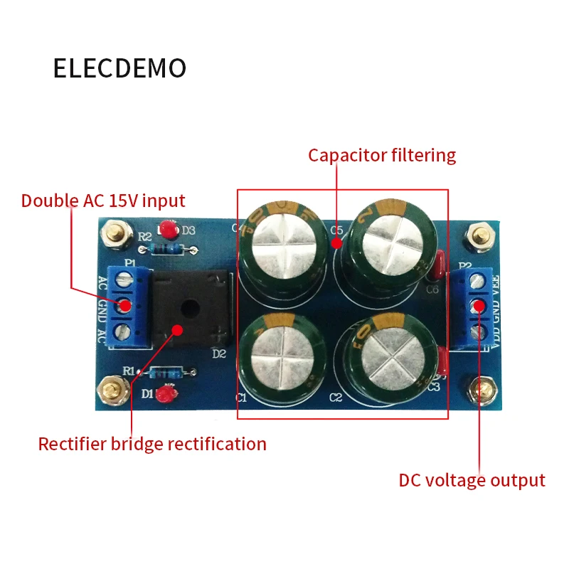 Power rectification filter module Input voltage double AC less than 15V positive and negative DC voltage 2