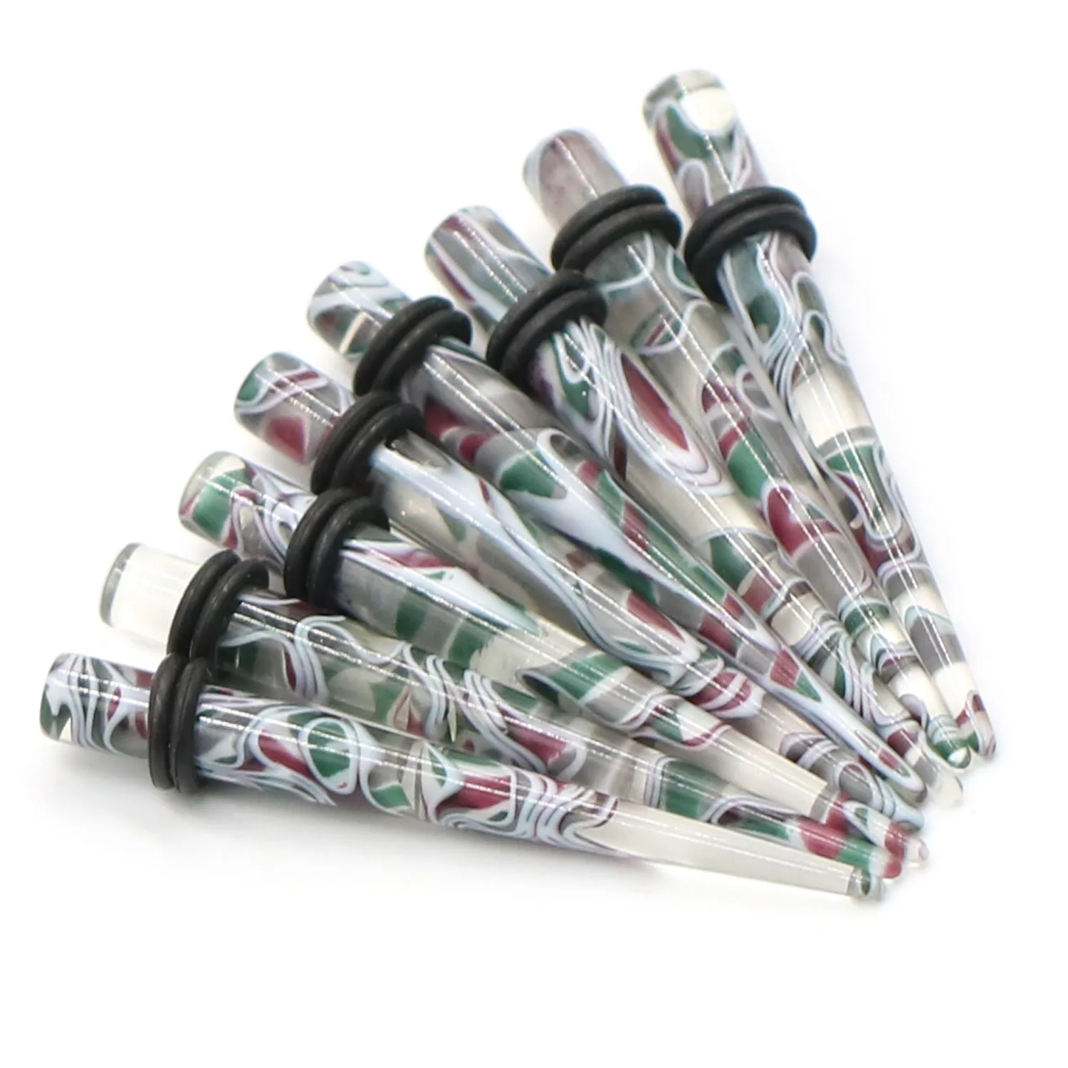 

2pcs Acrylic Plug Tunnel printing Tapers Stretcher Spike tragus Ear Expander tunnels ear stretchers body piercing jewelry