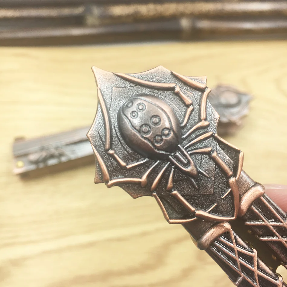 Тренировочный нож Spider patten Бабочка выцветает Радужный тренировочный складной