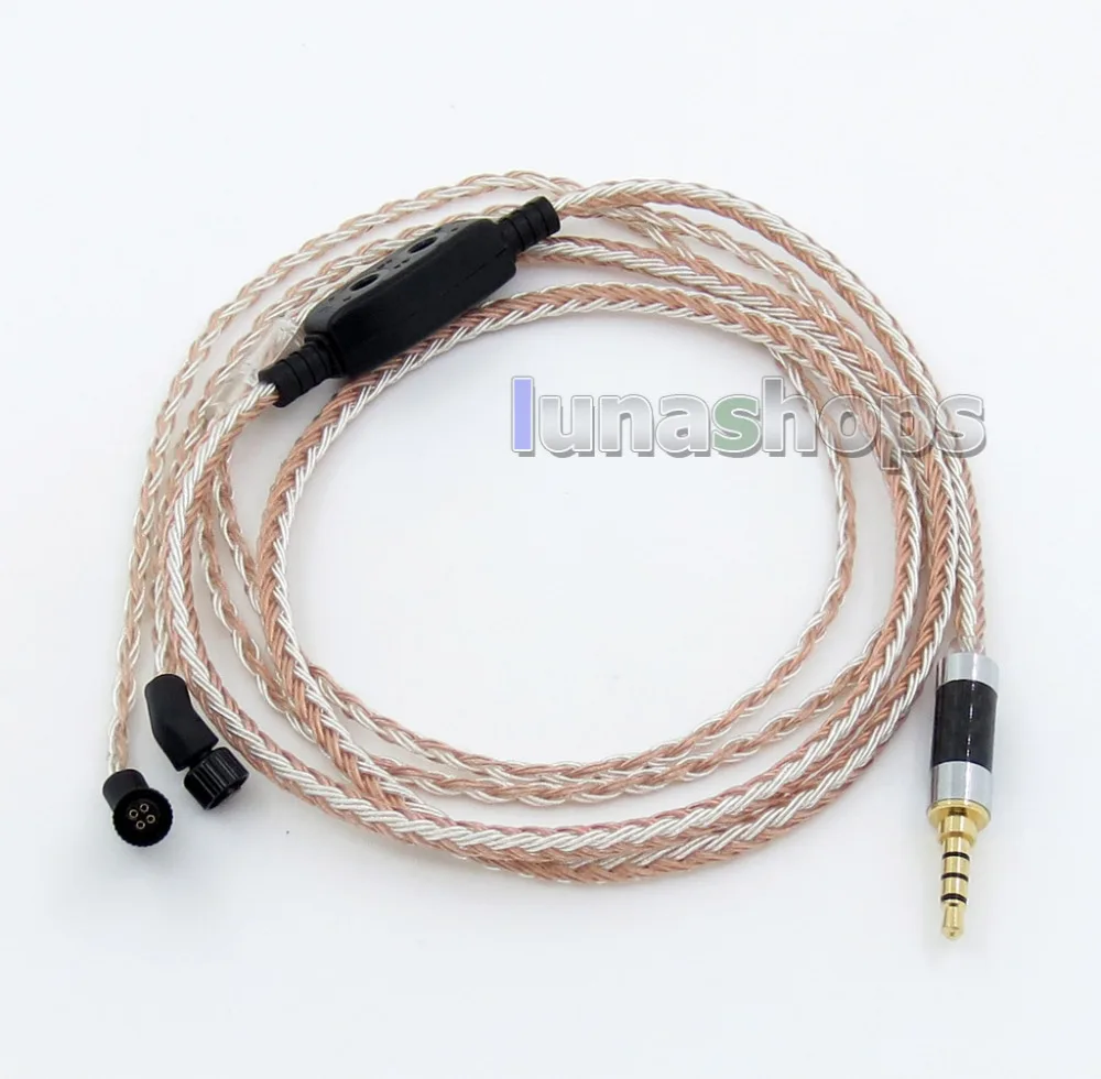 

LN005824 3.5mm 4pole TRRS Re-Zero Balanced 16 Core OCC Silver Mix Earphone Cable For AKR03 Roxxane JH Audio JH24 Layla Angie AK