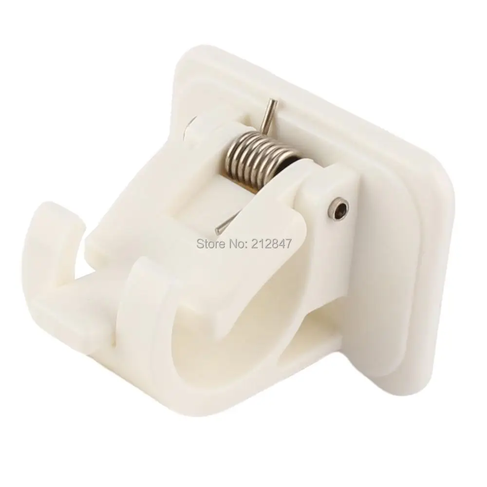 

Window Kitchen Bathroom Curtain Support Rod Clamp Holder White 2pcs