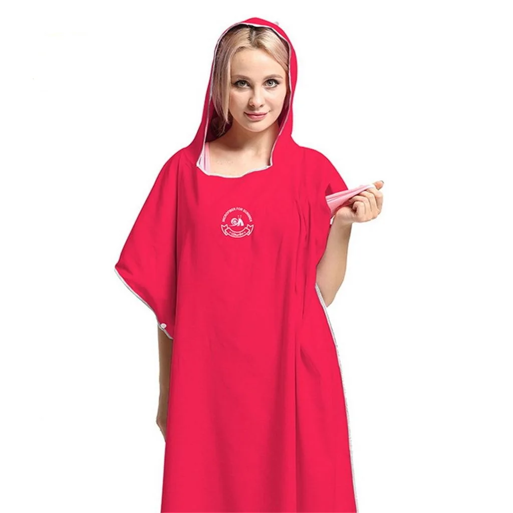 Unisex Mens Womens Surf Beach Swimming Poncho Wetsuit Changing Robe Towel & Hood for Swim Pool Kayak Kite Surf - Choose Colors