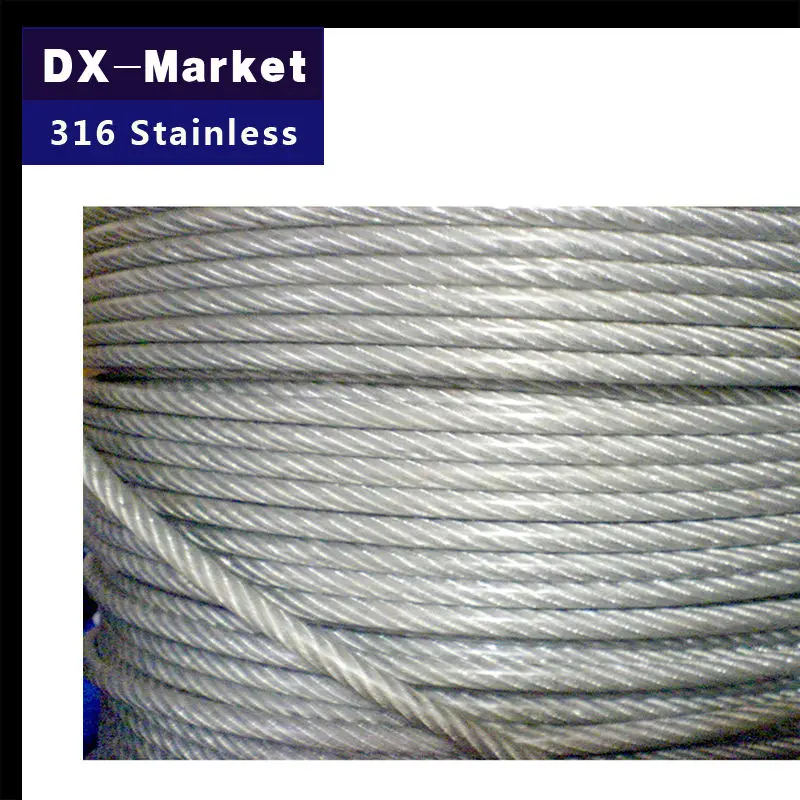

1mm , 50meter/lot , 7*7 , 316 stainless steel wire rope , Anti rust pulling rope Mold Fishing rope