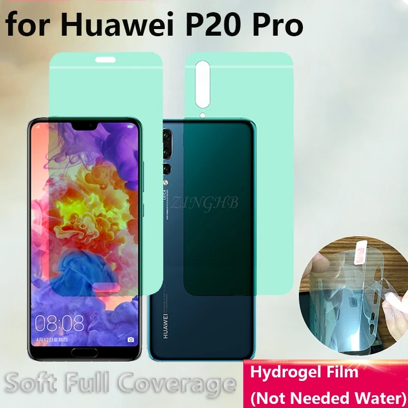 

2 Pcs/Lot Front & Back Auto Fixed Scratch Proof Anti Finger Hydrogel Screen Protector for Huawei P20 Pro Full Cover film