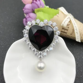 

Black Heart Design Pearl Breastpin Accessory Women DIY Pearl Brooch Jewelry Findings&Components 3Pcs/Lot