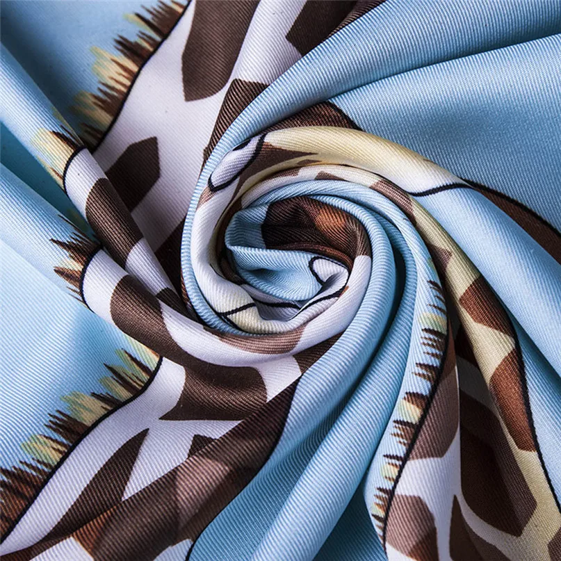 Hiking Scarves Women Giraffe Print Hijab Scarf Square Head Shawl Scarfs 130x130cm Tourist beach sunscreen shawl #2M06 (15)
