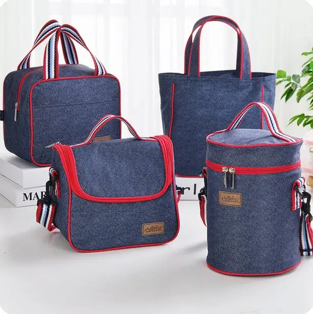 

Denim Lunch Bag Thickening Portable Lunch Bags Waterproof Insulation Package